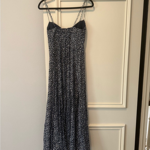 La Ligne Luca Navy Blue and White Silk Slip Midi Dress Size Small Like New - Picture 6 of 8